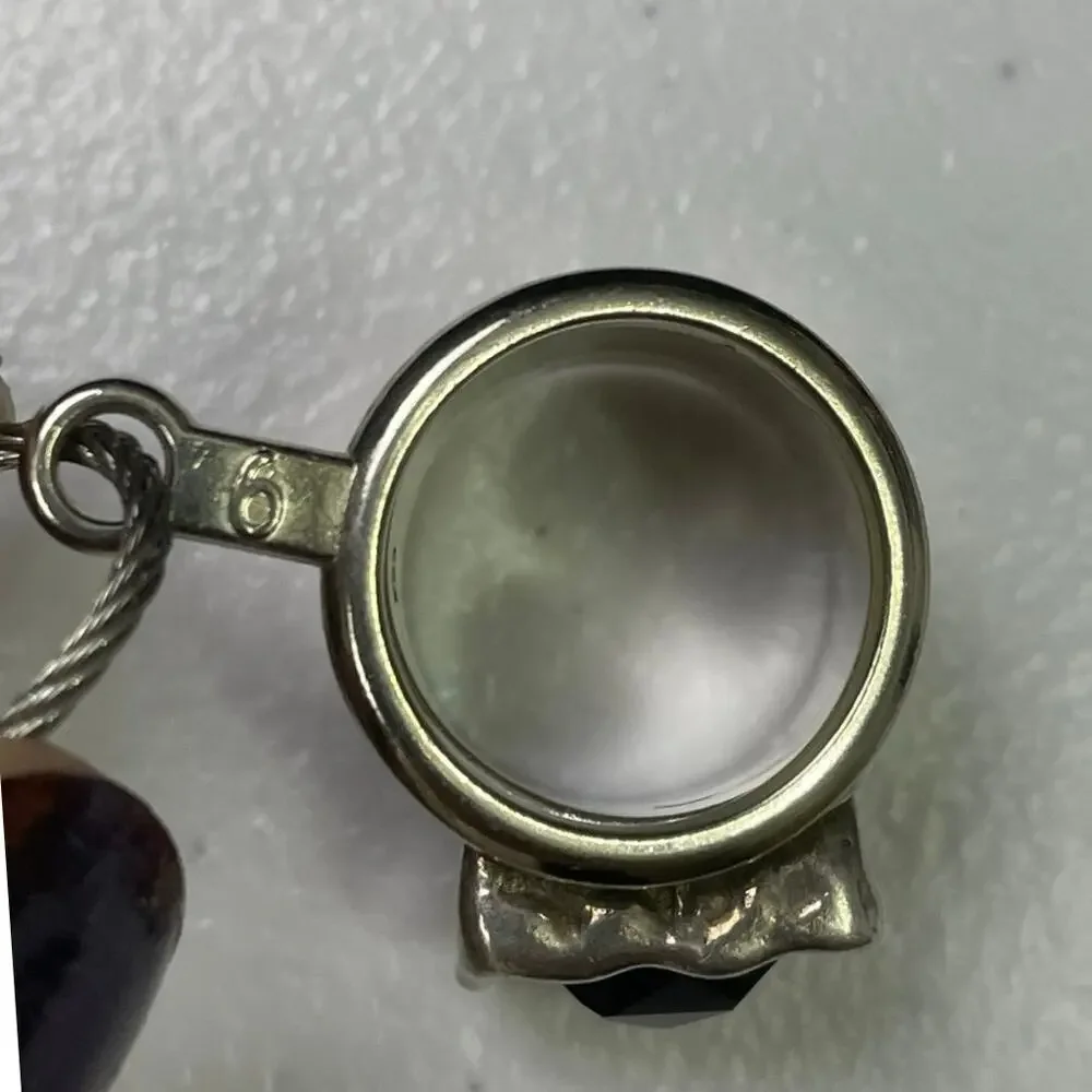 EUC - Retired Silpada Dusk Til Dawn Smokey Quartz Hammered Sterling Silver Ring